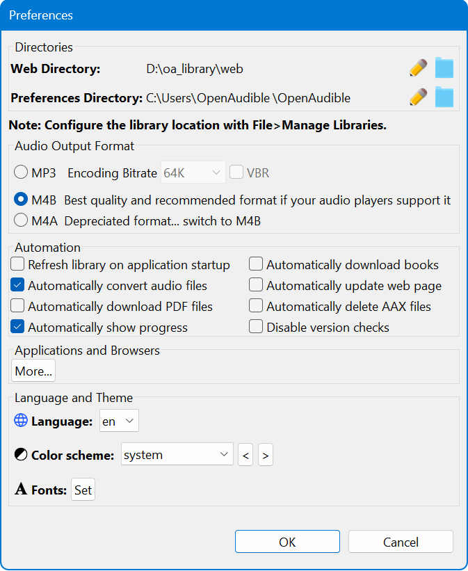 openaudible directories