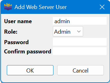 Add Web Server User dialog